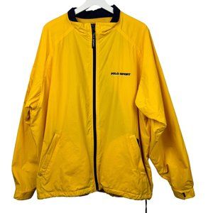 Vintage Polo Sport Ralph Lauren Jacket Mens 4X Yellow Lined Windbreaker Outdoor